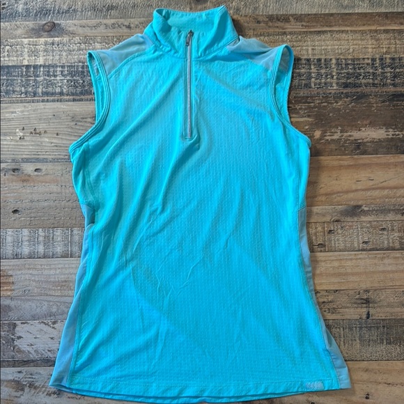Dover Tops - Dover riding sport blue/green sleeveless riding top size XS
